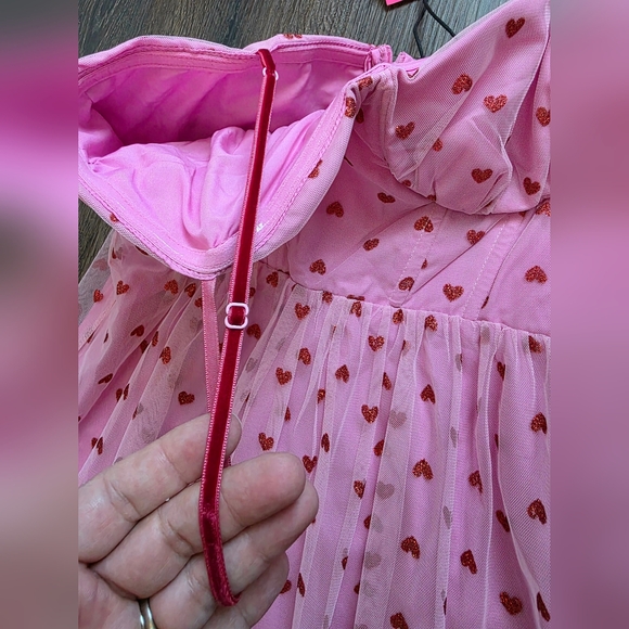 Betsey Johnson Pink Heart Tulle Tiered Dress - Picture 9 of 12